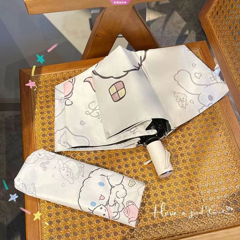 SANRIO Dù Gấp Tự Động Chống Mưa Nắng Tia UV Họa Tiết Hoạt Hình Cinnamoroll Đáng Yêu