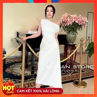 [ĐƯỢC KIỂM TRA HÀNG] Đầm dự tiệc body lệch vai nhúng eo đơn giản tinh tế-ML - Yêu Shop 85