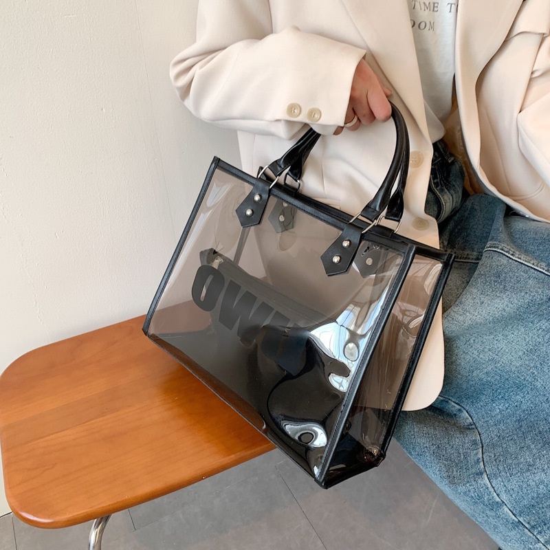 Túi Tote Đeo Vai Bằng PVC Trong Suốt Cỡ Lớn Thời Trang Mùa Hè 2023