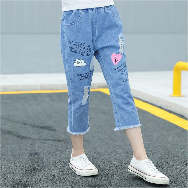 Quần Lửng Denim Thời Trang Mùa Hè 2022 Dành Cho Bé Gái