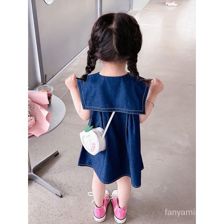 Đầm Denim Sát Nách Màu Trơn Phong Cách Thời Trang Mùa Hè Mới 2023 CXP5