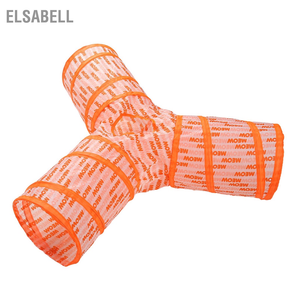 Elsabell 3 Mèo Đường Hầm Ống Hình Chữ Y Thu Gọn Tương Tác Bảng Cái In Thú Cưng Đồ Chơi Có Lỗ Nhìn Trong Nhà Ngoài Trời