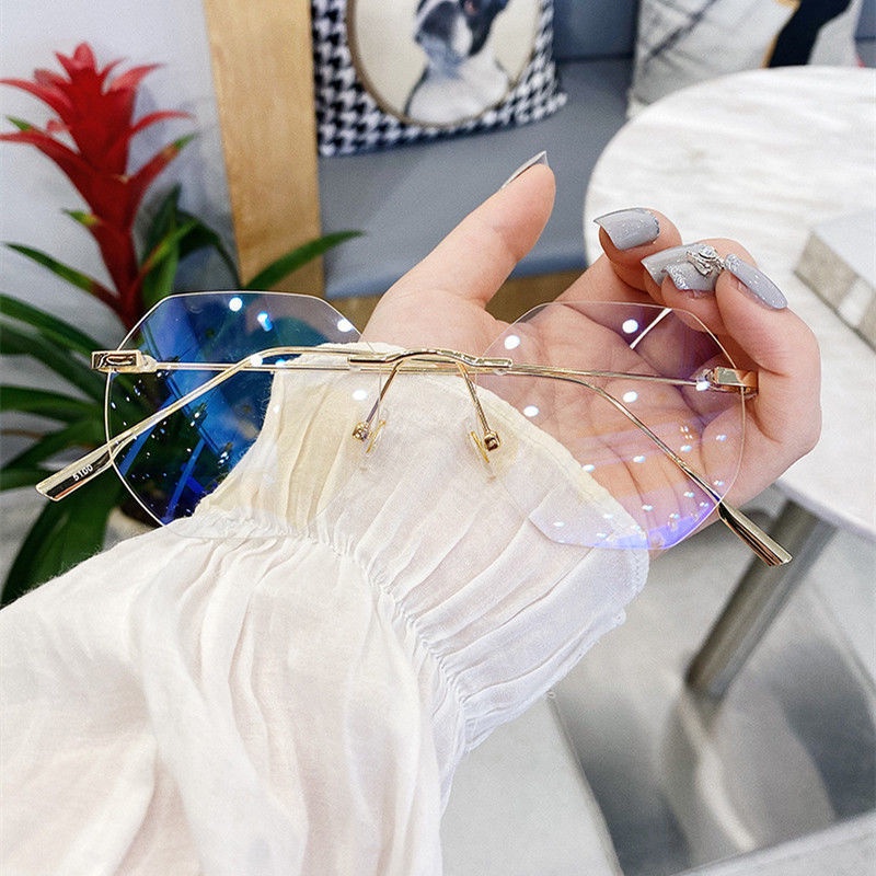 Mắt Kính Phẳng Không Vành Siêu Nhẹ Chống Ánh Sáng Xanh Dương Hàng Mới Dành Cho Học Sinh Nam Và Nữ