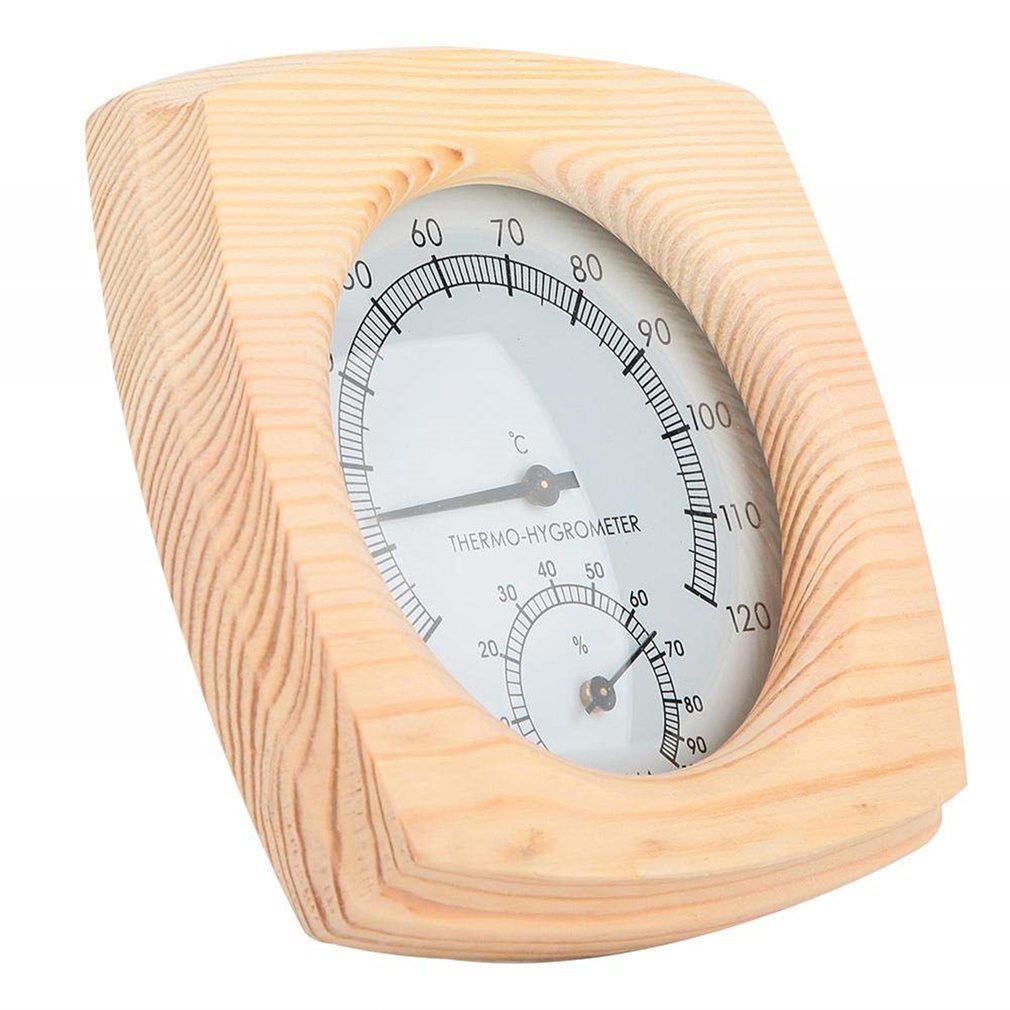 =Christmas=Sauna Thermometer Portable Size Wooden Sauna Room Thermometer Hygrometer Tools