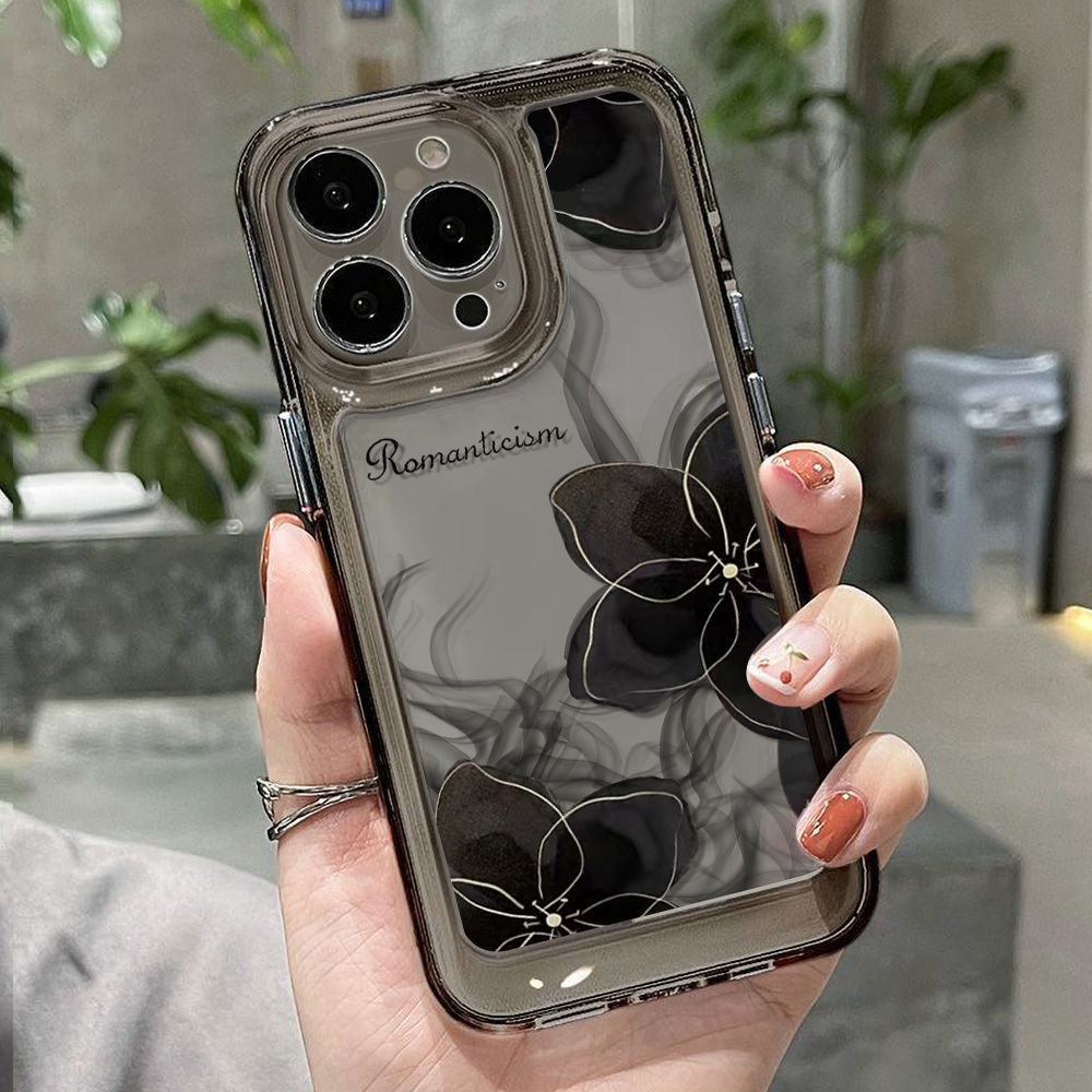 Ốp Điện Thoại TPU Mềm Chống Sốc In Họa Tiết Mực Vàng Đen Cho iphone 14 pro max 11 Promax 11 12 / 13 / 6 / 7 / 8plus / X max