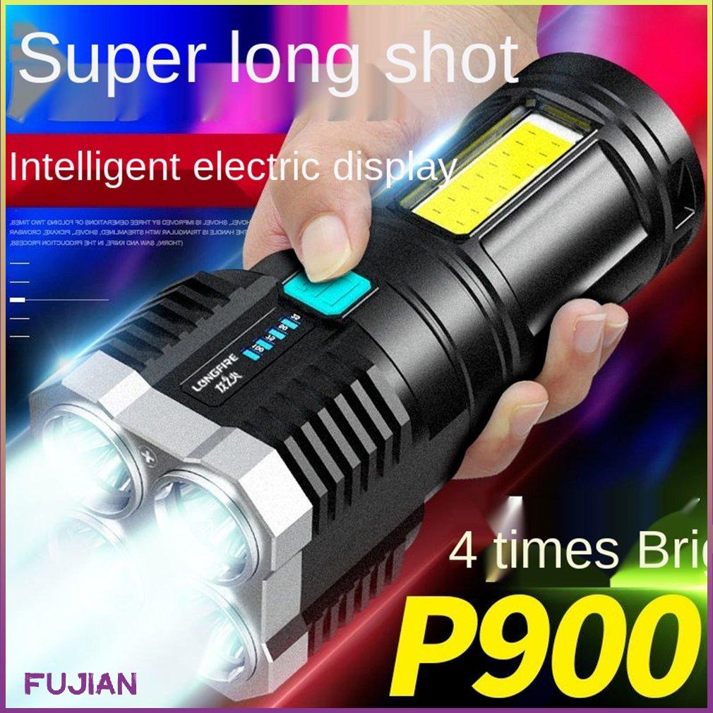 Quad-Core Bright Led Flashlight Strong Light Rechargeable Super Small Special Forces Outdoor Multi-Functional Spotlight