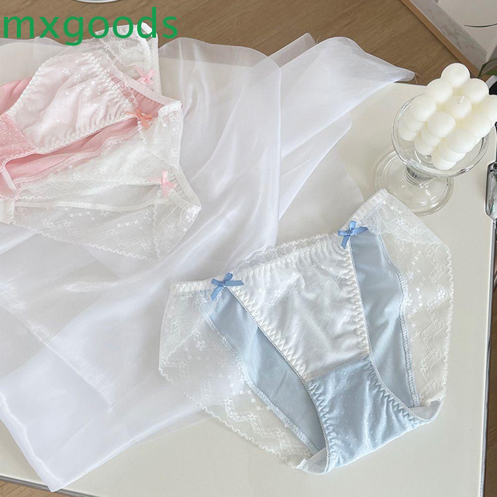 Mxgoods Quần Lót Ren Thoáng Khí Màu Trơn Xẻ Cao Quyến Rũ Cho Nữ