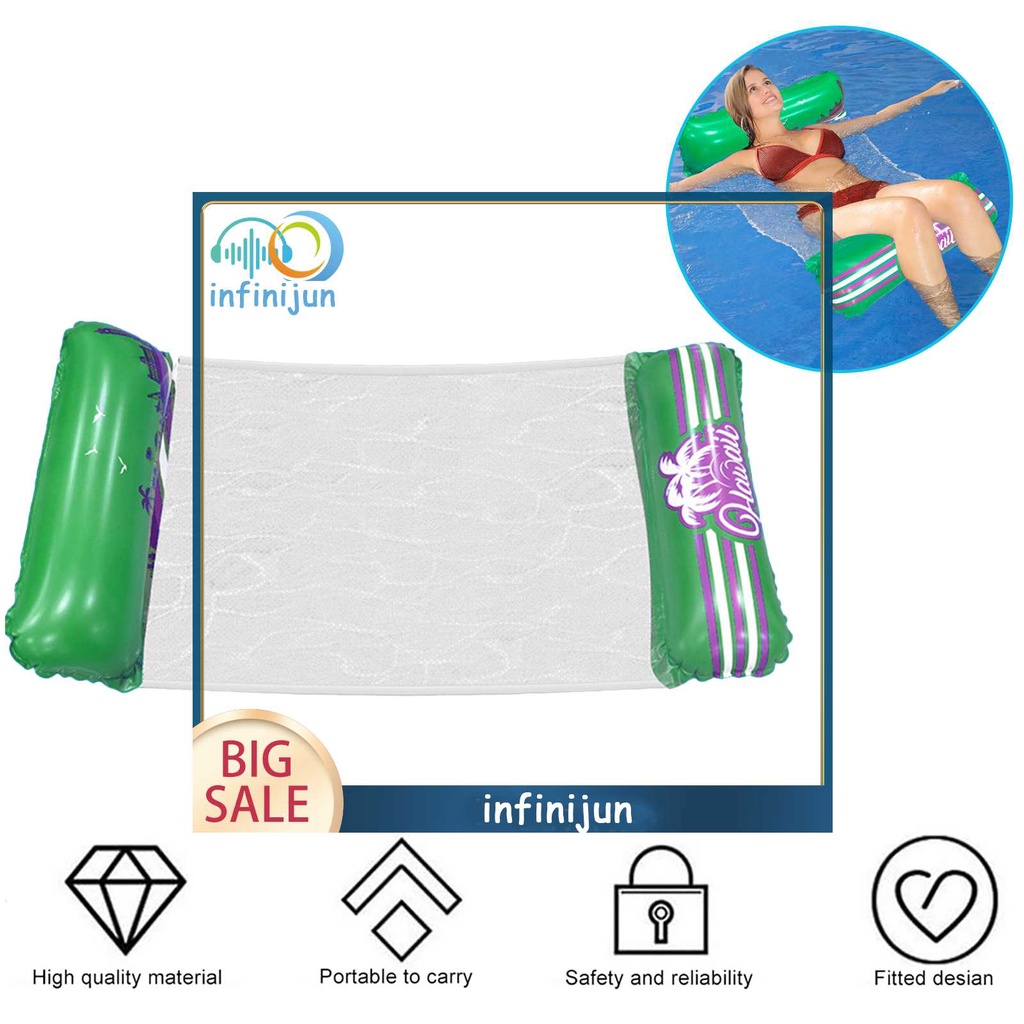 Giường Phao Bơi Bơm Hơi Bằng PVC In Họa Tiết Độc Đáo Kèm Lưới Tiện Dụng