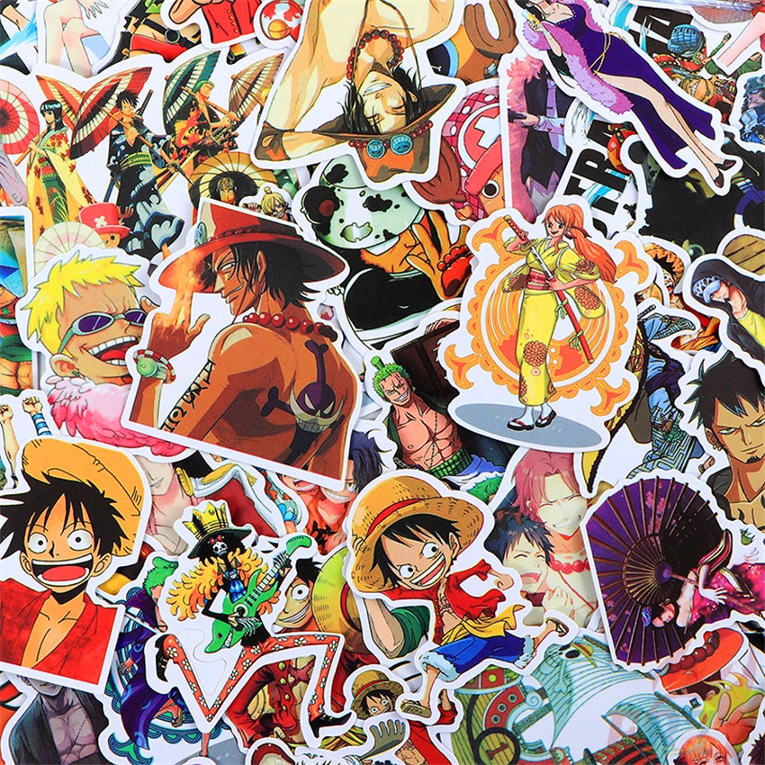 Set 110 Món Đồ Chơi Chất Lượng Cao ☆ Miếng Dán Trang Trí Mini Hình ONE PIECE Dễ Thương ☆ Sticker Dán Tường Chống Thấm Nước Họa Tiết Graffiti Hợp Thời Trang DIY