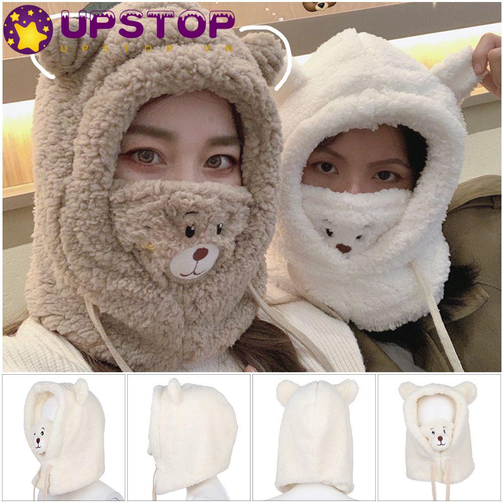 Mũ Len Che Tai Giữ Ấm Hình Gấu Dễ Thương