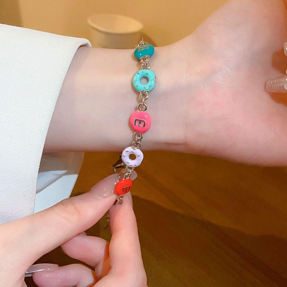 Vòng cổ Mặt Bánh Donut Tráng Men Phong Cách Harajuku Hàn Quốc Độc Đáo WMES15H