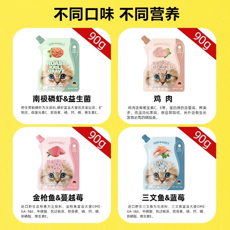 SÚP THỊT CHO MÈO ROAST SUNNY BUDDY'S GÓI 90G