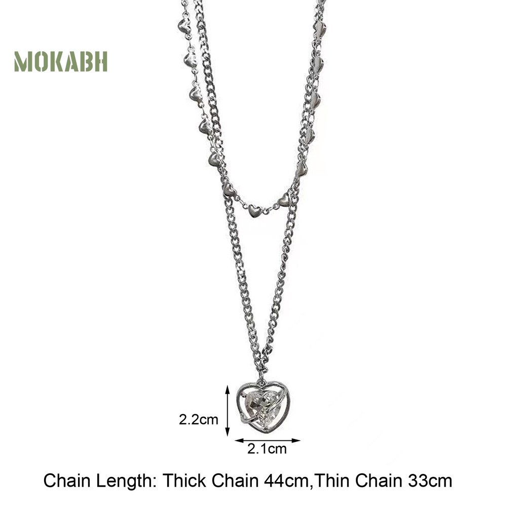 [Mới] Vòng cổ Hai Lớp Bằng Thép Titan Mặt Hình Trái Tim Thanh Lịch Cá Tính Có Thể Điều Chỉnh Dành Cho Thanh Thiếu Niên