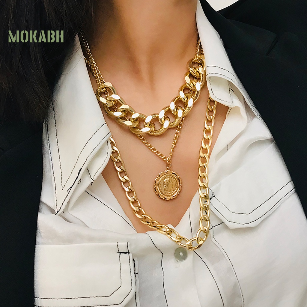 Vòng cổ Nữ Nhiều Lớp Phong Cách Hip Hop