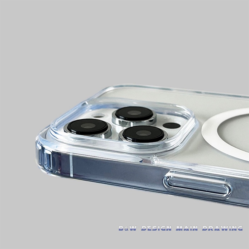 Ốp Điện Thoại Silicon Dày Mềm Hình Không Gian Hít Nam Châm Màu Trong Suốt iPhone 14 13 12 11 Pro MAX X XS MAX XR 7 8 Plus