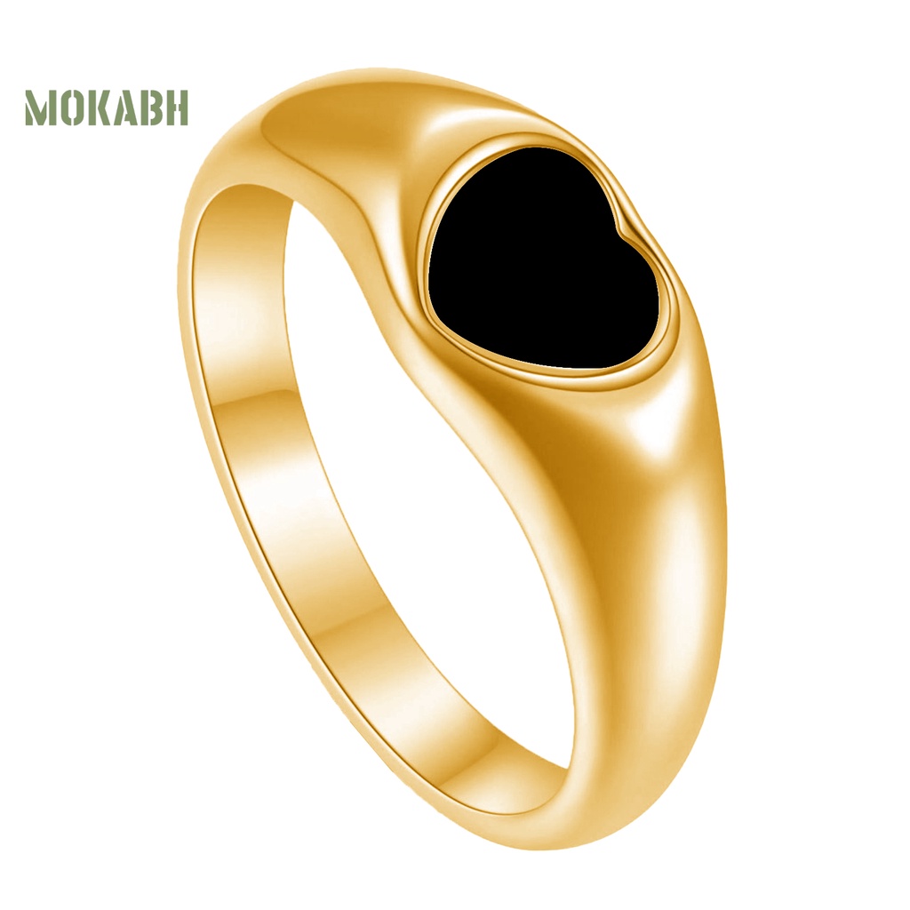 Nhẫn Hình Trái Tim Mạ Điện Sáng Bóng Chống Mài Mòn Dễ Lên Màu Cá Tính Thích Hợp Làm Quà Valentines Cho Nữ