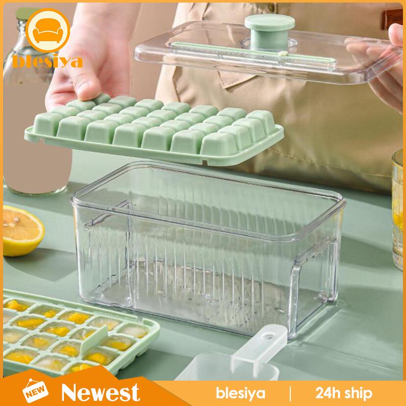 Khay Làm Đá Viên Dạng Nhấn Tiết Kiệm Không Gian Có Thể Tái Sử Dụng