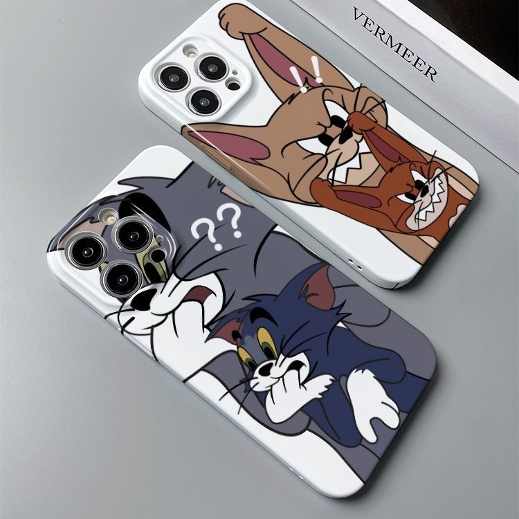 Ốp Điện Thoại Cứng Hình Mèo Và Chuột Cho iPhone14 1213 Redmi 9 1213