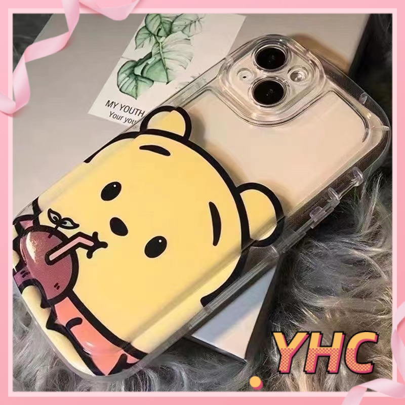 Ốp Điện Thoại Gấu dâu tây dễ thương Vinnie Gấu xà phòng đệm không khí vỏ mềm Cho iPhone 6 / 6S / 6splus / se / 7 / 7plus / 8 / 8plus / X / xs / xsmax / 11 / 12 / 13 / 14 /pro max-401