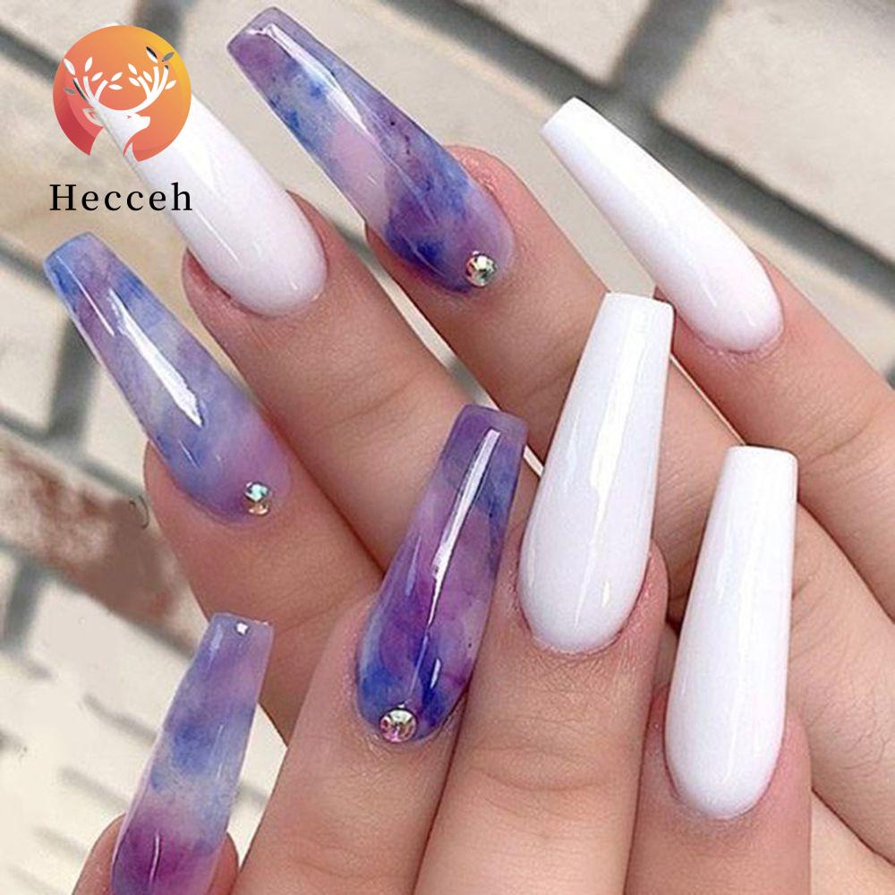 Hộp 24 Móng Tay Giả Múa Ba Lê Dài Có Thể Tháo Rời