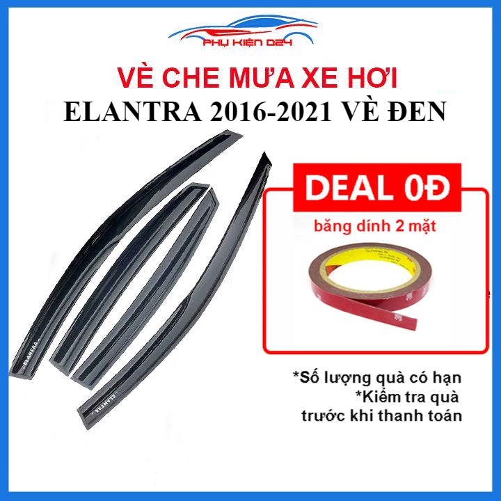 Vè mưa Elantra 2016-2017-2018-2019-2020-2021 vè đen che mưa bảo vệ trang trí xe
