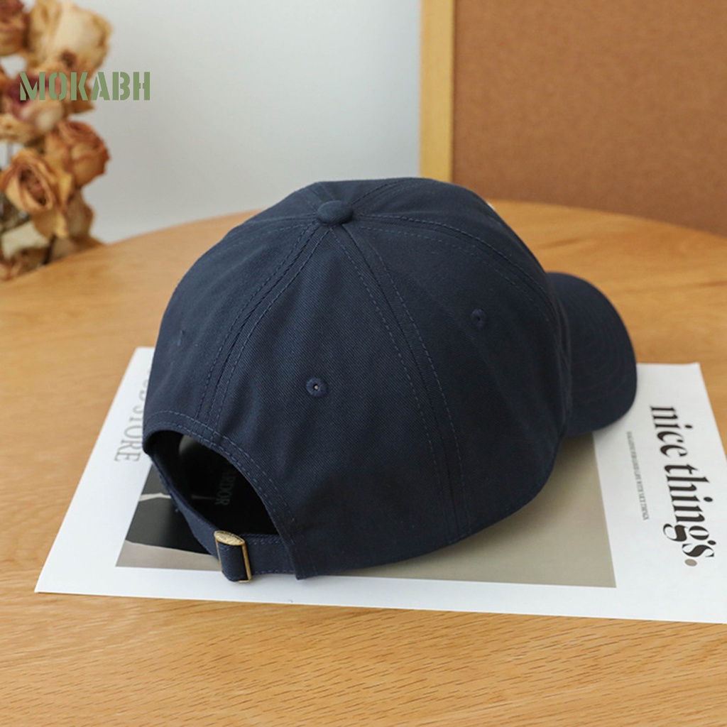 [Mok Abh] Mũ Lưỡi Trai Họa Tiết Thêu Chữ P Vành Rộng Có Thể Điều Chỉnh Kích Thước