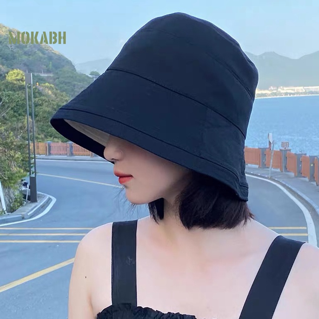 Nón Tai Bèo Hai Lớp Chống Tia UV Chống Thấm Nước Màu Sắc Đơn Giản Dành Cho Nữ