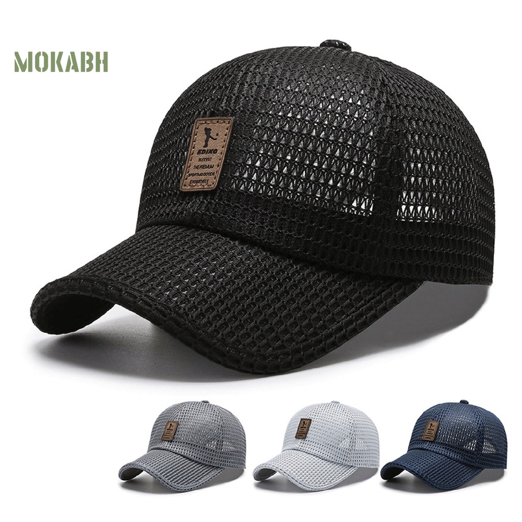 Abh Mũ Lưỡi Trai Thiết Kế Kiểu Lưới Màu Trơn Dùng Cho Nam Và Nữ