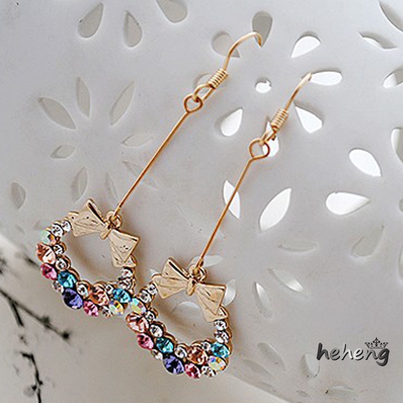 1 Cặp Bông Tai Thời Trang Kiểu Móc Đính Nơ Nhiều Màu Cho Nữ