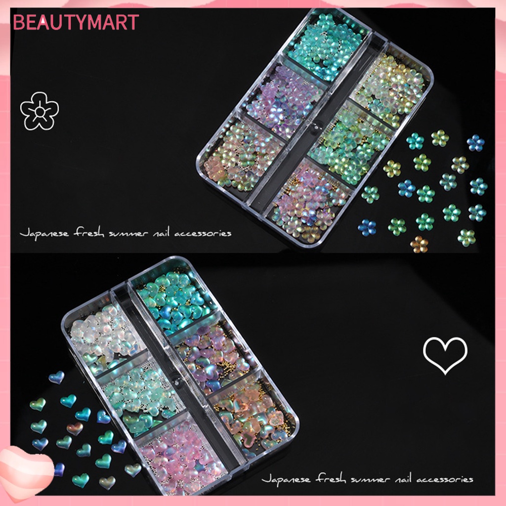 Hạt Thép Mini Hình Trái Tim 3D Nhiều Màu Trang Trí Móng Nghệ Thuật DIY