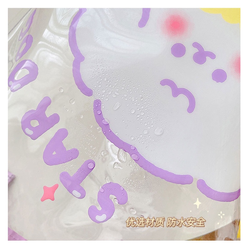 Túi Xách Nhựa PVC Trong Suốt Chống Nước Sức Chứa Lớn Họa Tiết Trái Tim Dễ Thương Cho Nữ