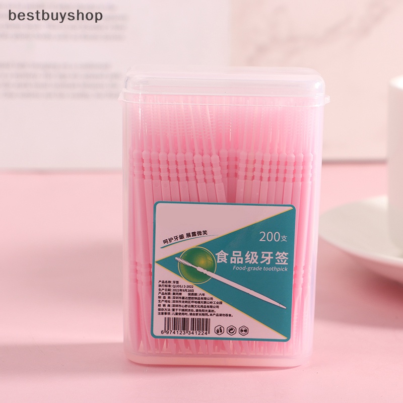 Bộ 200 Bàn Chải Đánh Răng Hai Đầu Bằng Nhựa Mềm Chăm Sóc Răng Miệng yhn