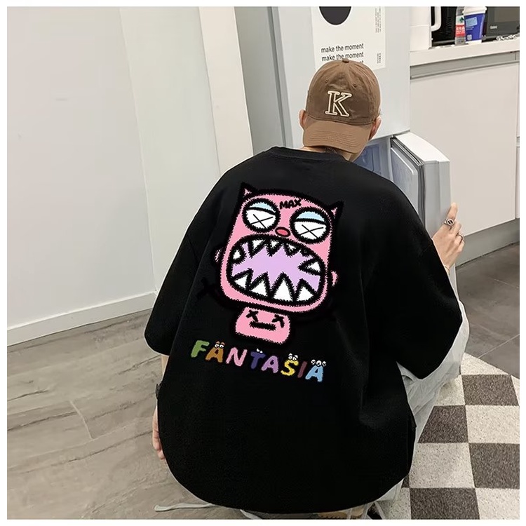 Áo Thun Cotton Tay Ngắn Dáng Rộng Phong Cách Đường Phố Mỹ Thời Trang Mùa Hè Cho Nam