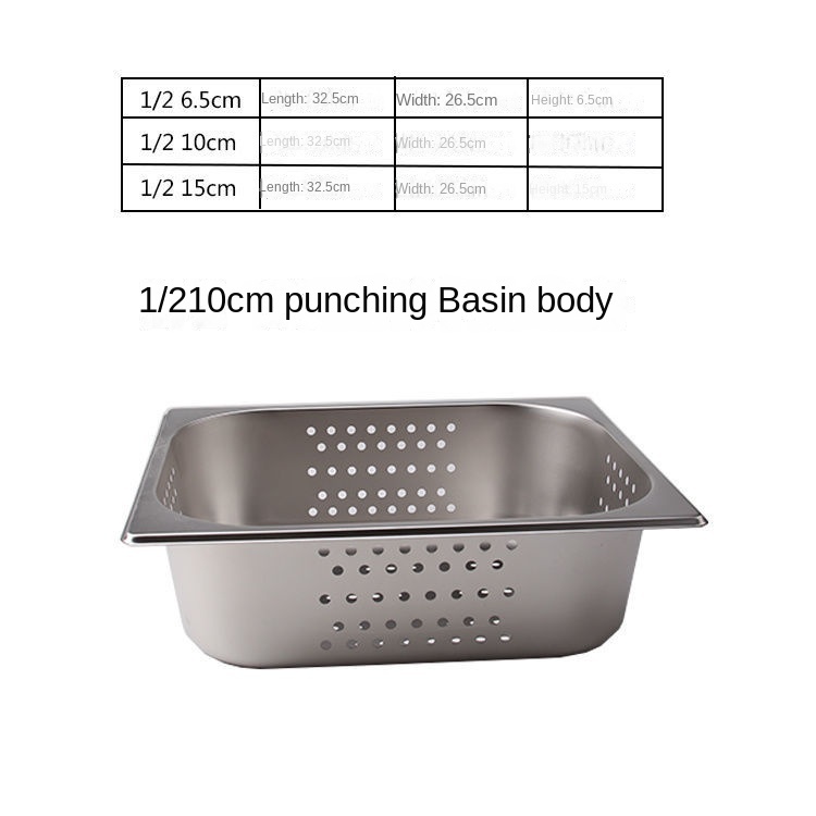 Khay Inox Dày Đục Lỗ Hình Chữ Nhật Đựng Thức Ăn Chiên Ráo Nước