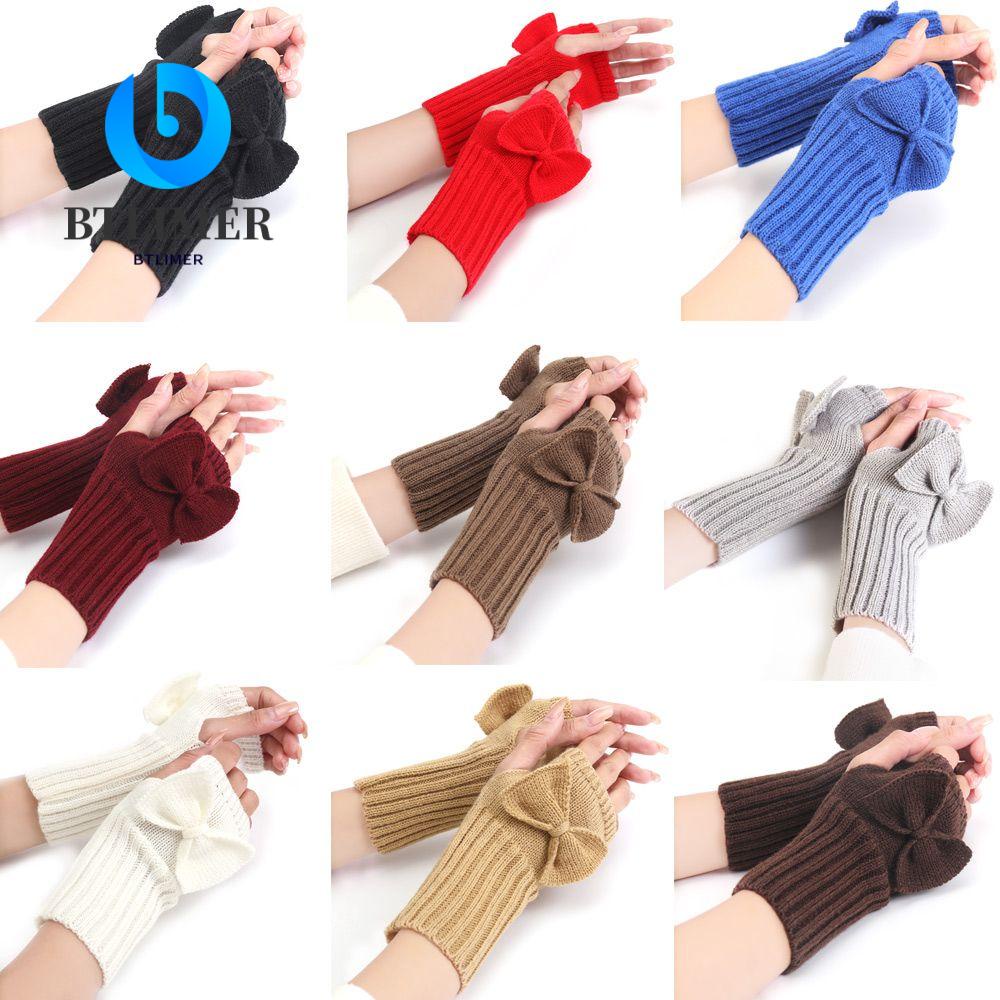 Găng Tay Dệt Kim Co Giãn Mềm Mại Giữ Ấm Cánh Tay Cho Nữ