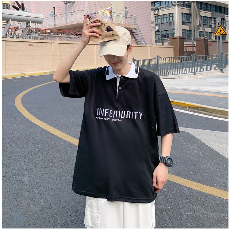 Áo Thun Polo Cotton Tay Ngắn Dáng Rộng Phong Cách Nhật Bản Thời Trang Mùa Hè Cho Nam