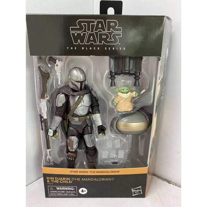 Mô Hình Đồ Chơi Nhân Vật Djarin The Mandalorian and The Child Yoda Trong Phim Star Wars Màu Đen