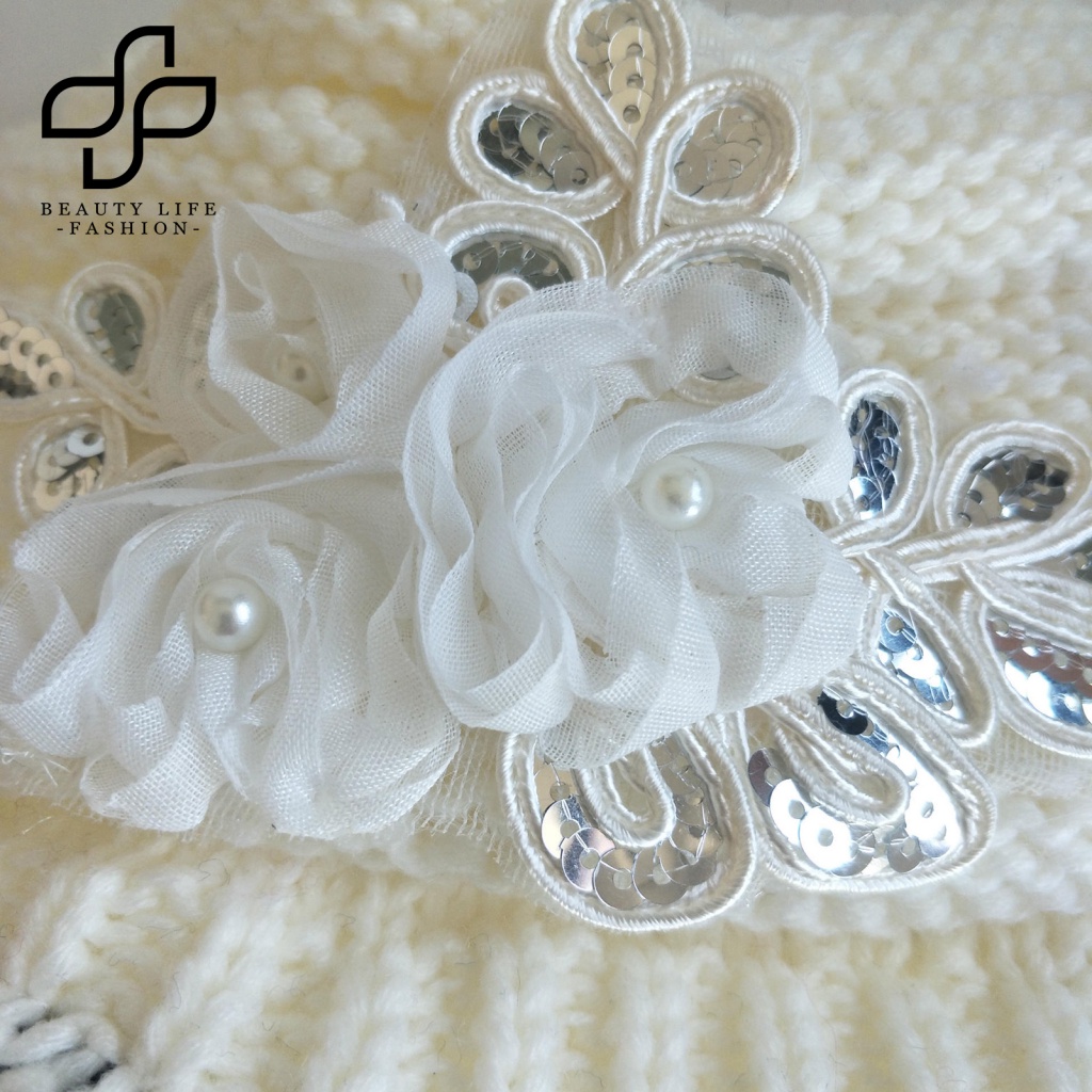 Nón Beanie Dệt Kim Màu Trơn Họa Tiết Đầu Lâu / Hoa Thời Trang Cho Nữ