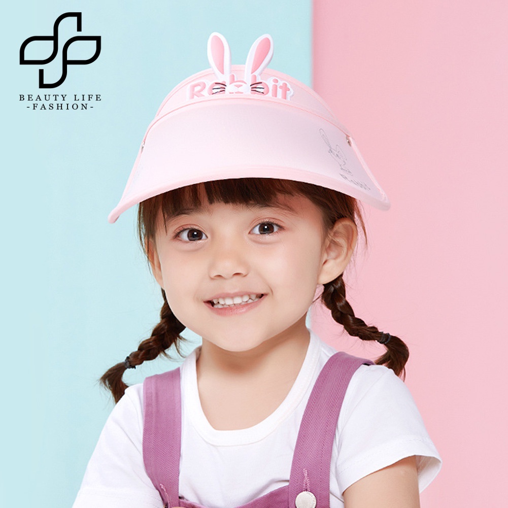 Mũ Lưỡi Trai Chống Nắng Hở Chóp Xoay 360 Độ Hình Thỏ Dễ Thương Có Thể Điều Chỉnh Cho Bé