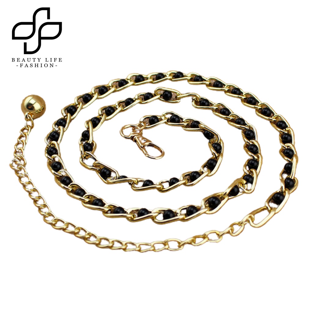 Thắt Lưng Dây Xích Đính Ngọc Trai Giả Thời Trang Cho Nữ