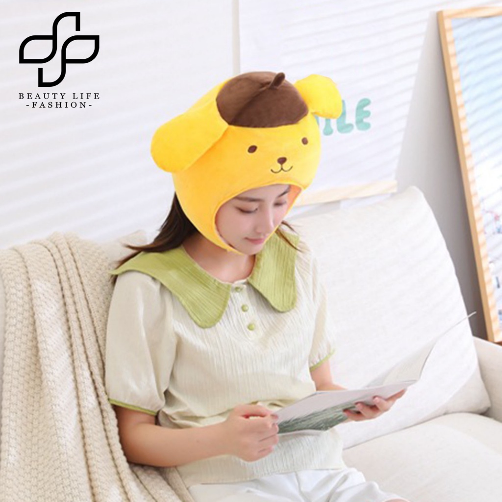 Mũ Hóa Trang Chú Chó Tai Ngắn 3D Bằng Lông Nhung Dễ Thương Xinh Xắn