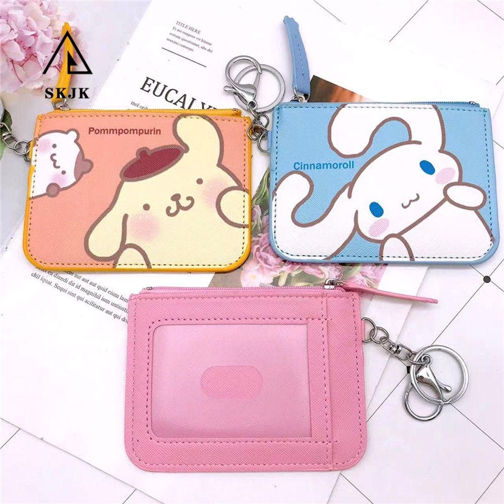 Túi Đựng Thẻ Bằng Da PU Họa Tiết Hoạt Hình Kuromi KT Cinnamoroll Dễ Thương Cho Nữ