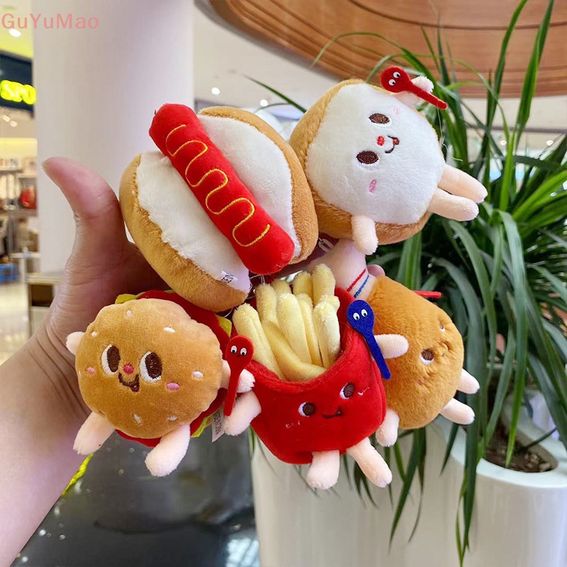 Búp Bê Nhồi Bông Mềm Mại Hình Bánh Mì Hamburger Khoai Tây Chiên Đồ Chơi Cho Bé PRTA