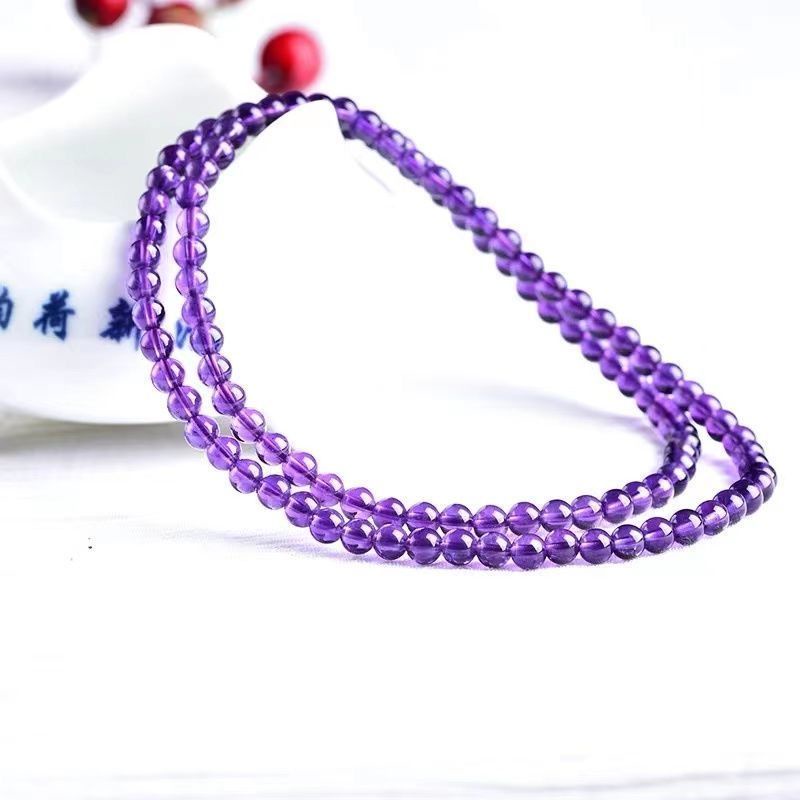 Uruguay Vòng Tay Đá Thạch Anh Tím Trong Suốt Dành Cho Cặp Đôi