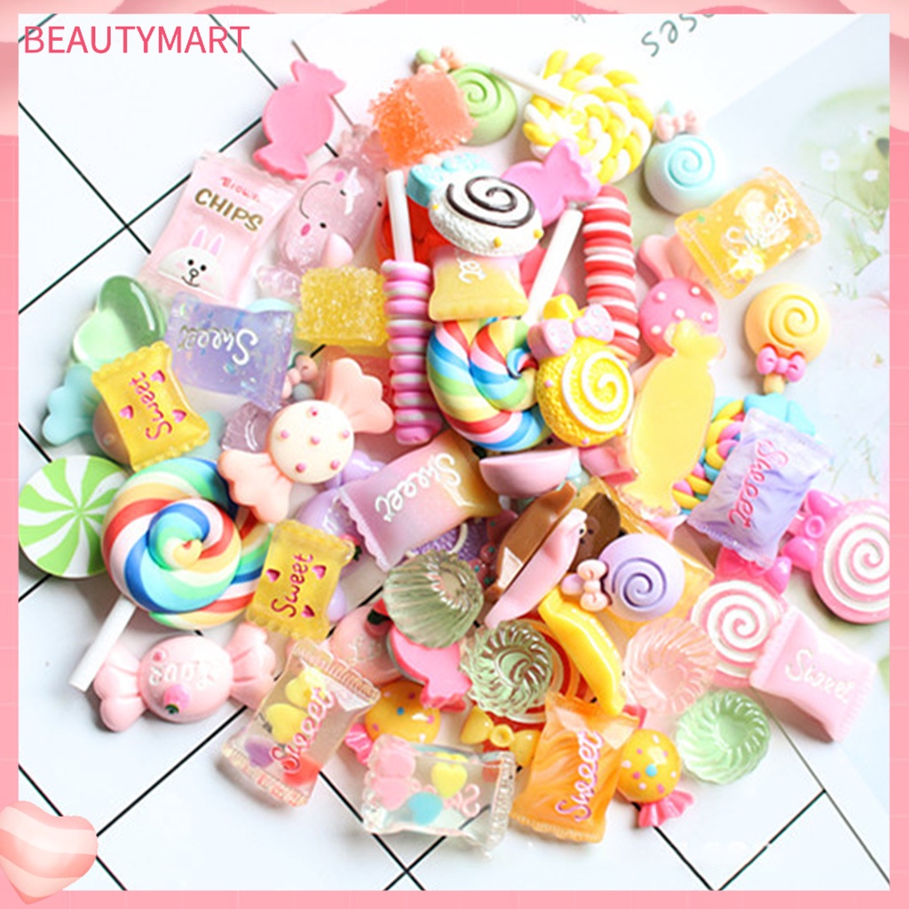 Set 30 / 50 / 100 Phụ Kiện Trang Trí Móng Tay 3D Bằng Nhựa Acrylic Mềm DIY