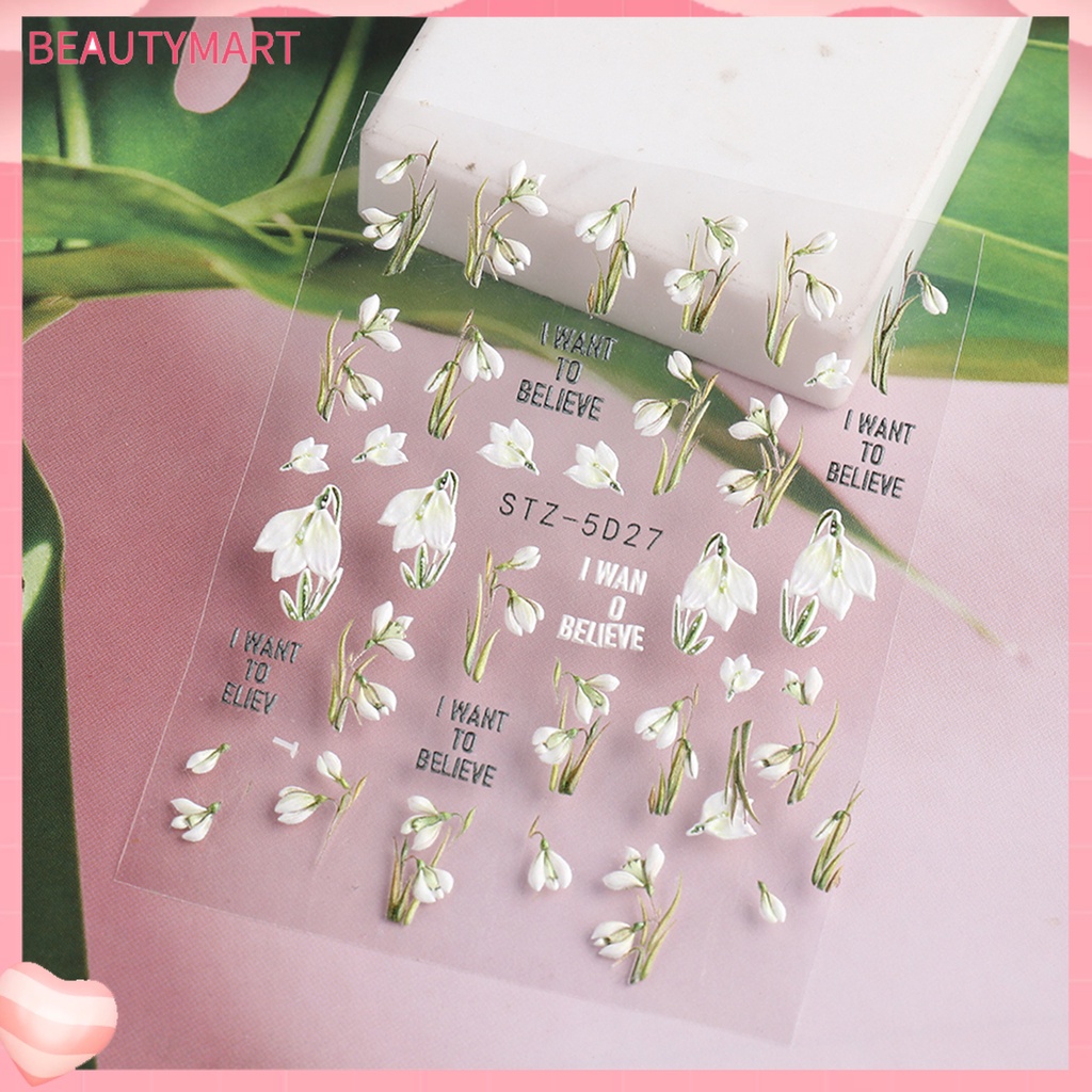 Miếng Dán Trang Trí Móng Tay Tạo Hiệu Ứng 5D Hình Hoa Tulip