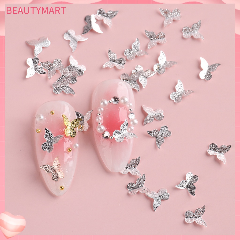 Phụ Kiện Trang Trí Móng Tay Hình Bướm Bằng Kim Loại Lấp Lánh
