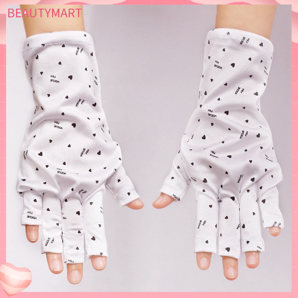 1 Đôi Găng Tay Sợi Polyester Siêu Mềm Thoáng Khí Chống Tia UV Bảo Vệ Ngón Tay Không Xơ Vải Chuyên Dụng Cho Salon Làm Móng