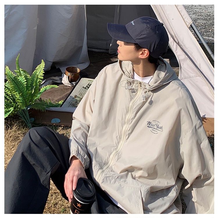 Áo Khoác Chống Nắng Có Mũ Trùm Dáng Rộng Thời Trang Mùa Hè Nhật Bản Giản Dị Dành Cho Nam Sinh