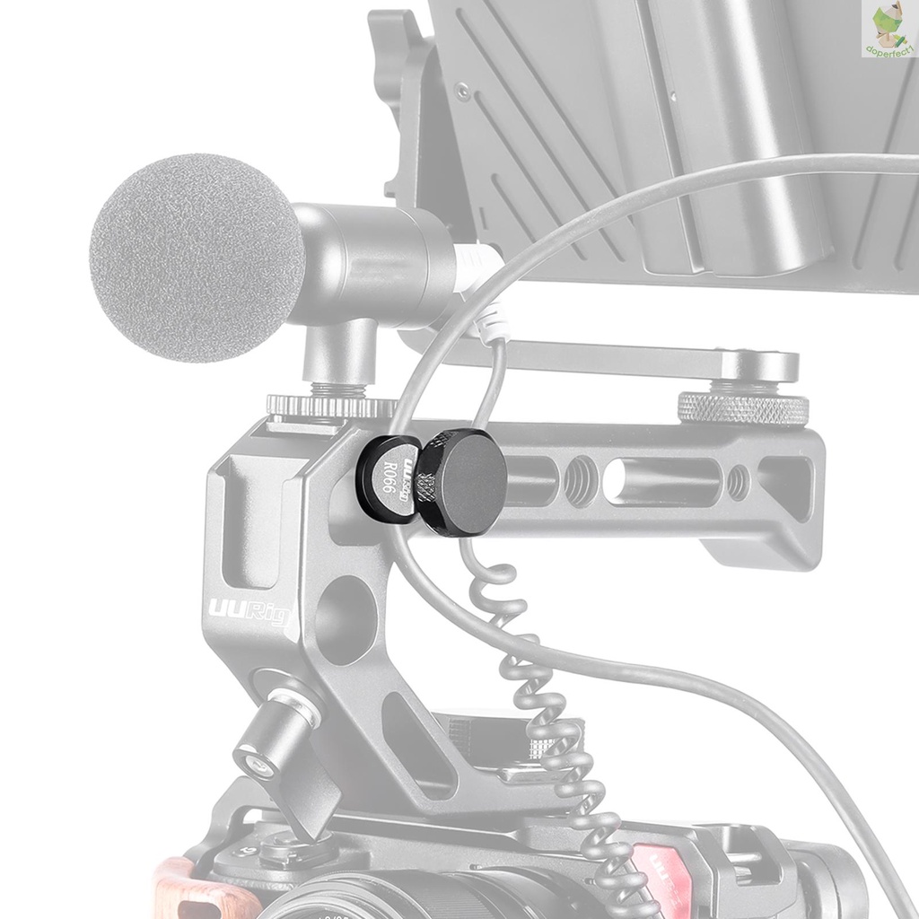 UURig R066 Universal 1/4 Inch Screw Microphone Cable Holder Lock Metal Clip Camera Cage Cable Clamp for 3mm-6mm Diameter   Came-6.5